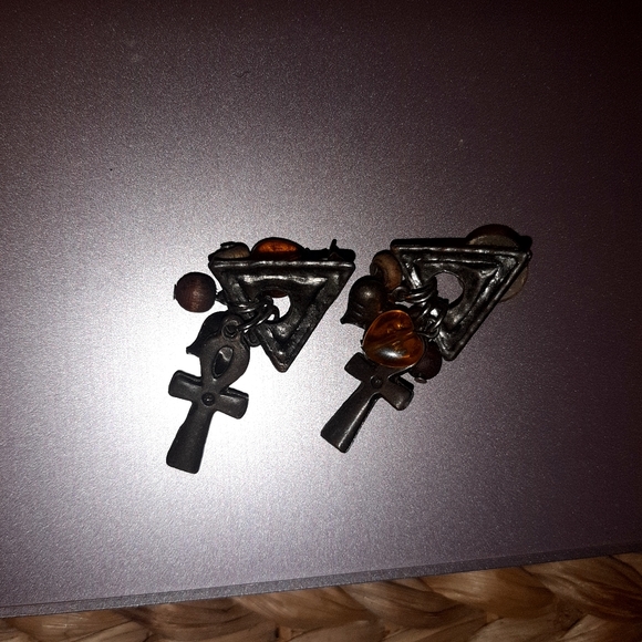 2" ANKH BOHO DANGLE EARRINGS - Picture 5 of 6